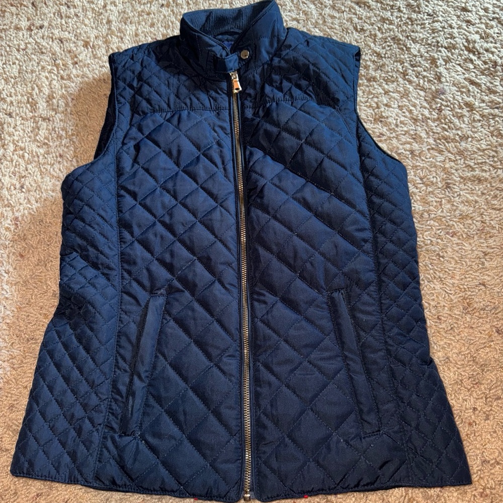 Blue Rain - Midnight Blue Quilted Vest with Front zipper size small